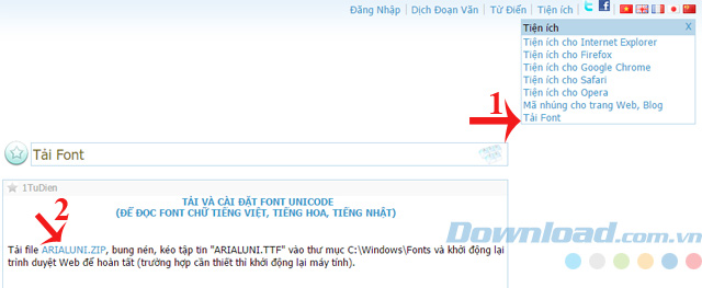 Tải font