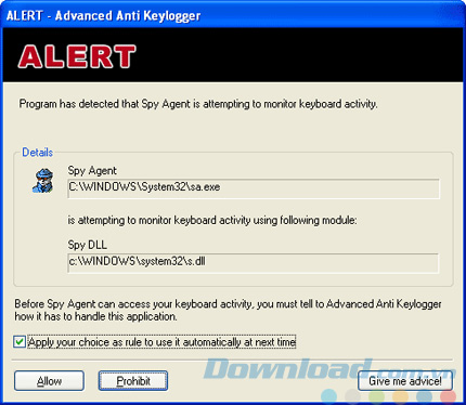 Cảnh báo hoạt động gián điệp