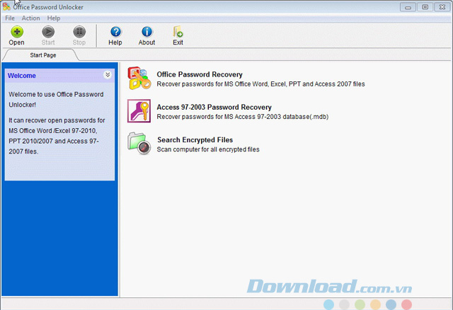 Giao diện của Office Password Unlocker