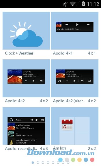 Kho Widget của Yandex Launcher 