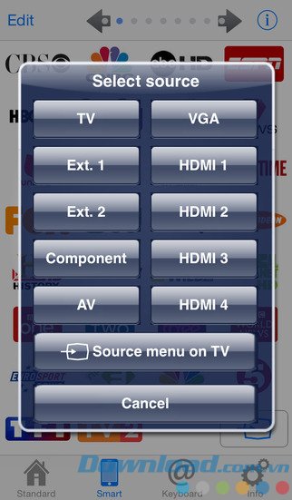 Chọn nguồn phát