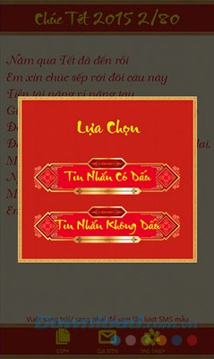 Lựa chọn gửi tin nhắn chúc tết có dấu và không dấu