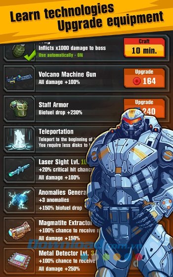 Hệ thống nâng cấp trong game Evolution: Heroes of Utopia