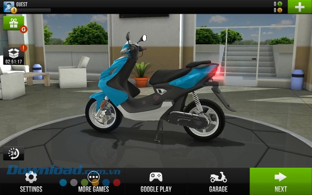 Giao diện tính năng của game Traffic Rider