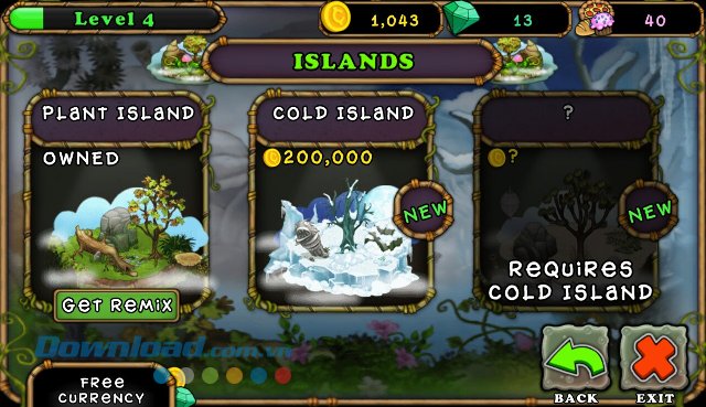 My Singing Monsters gồm rất nhiều hòn đảo khác nhau