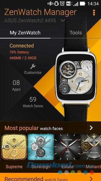 Quản lý ZenWatch với ZenWatch Manager 