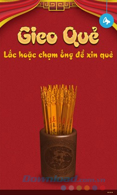 Giao diện chính của Gieo quẻ
