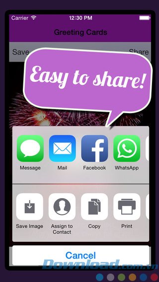 Chia sẻ thiệp trên SNS