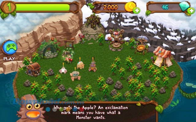 Giao diện game My Singing Monsters Dawn of Fire