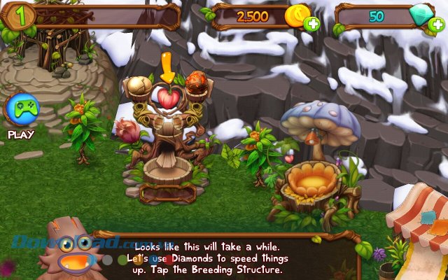 Tạo quái vật trong game My Singing Monsters Dawn Of Fire