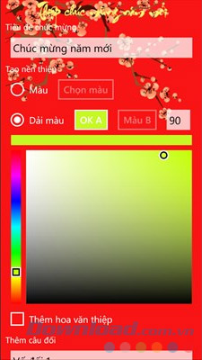 Thêm hoa văn vào thiệp chúc tết