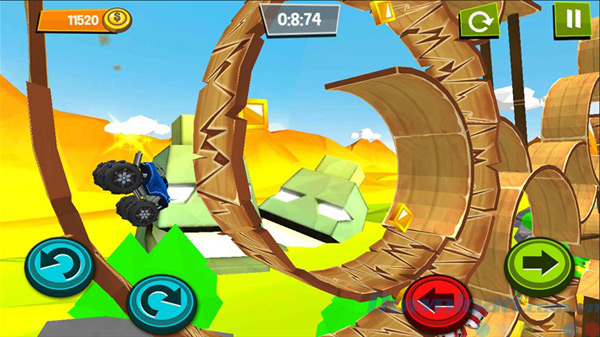 Một đoạn đường đi trong game lái xe tải Monster Trucks Unleashed