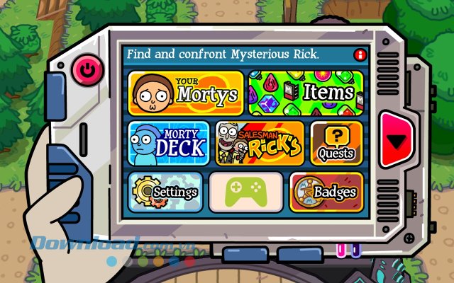 Các tính năng trong game Pocket Mortys 