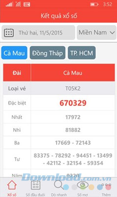 Giao diện chính Xổ số Pro