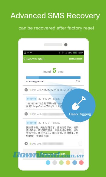 Khôi phục tin nhắn với GT Recovery