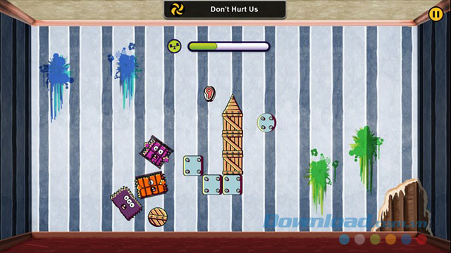 Giao diện game xếp hình thăng bằng Monster Stack 3 HD