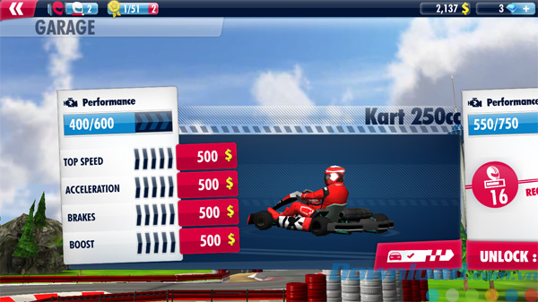 Nâng cấp xe đua trong Red Bull Racers