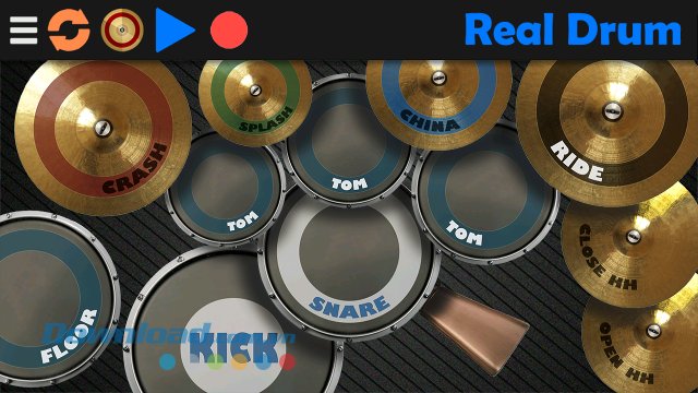 Giao diện ứng dụng Real Drum