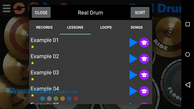 Chơi trống trên điện thoại với Real Drum