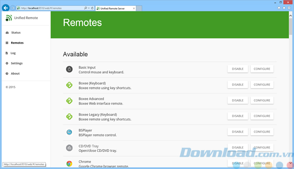 Các điều khiển từ xa