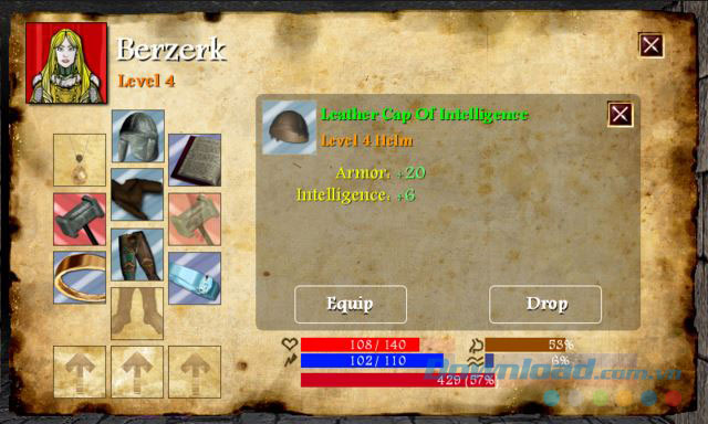 Trang bị cho nhân vật của mình trong game