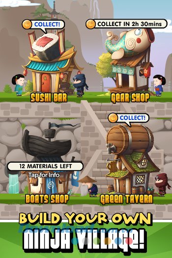 Xây làng Ninja trong game Ninja Fishing Xây làng Ninja trong game Ninja Fishing