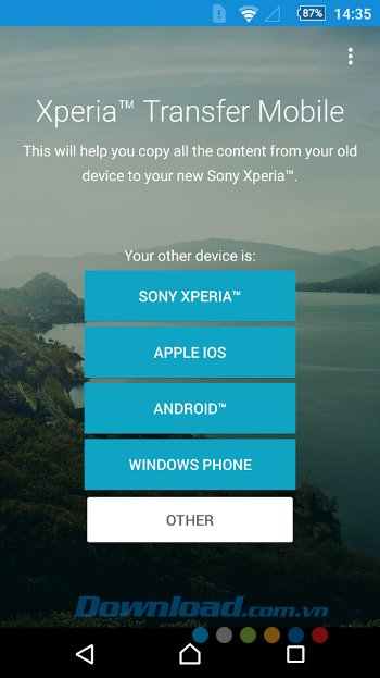 Xperia Transfer Mobile hỗ trợ nhiều thiết bị