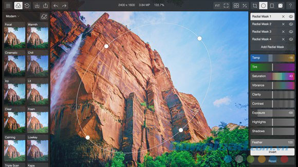 Giao diện Polarr Photo Editor cho Windows 10