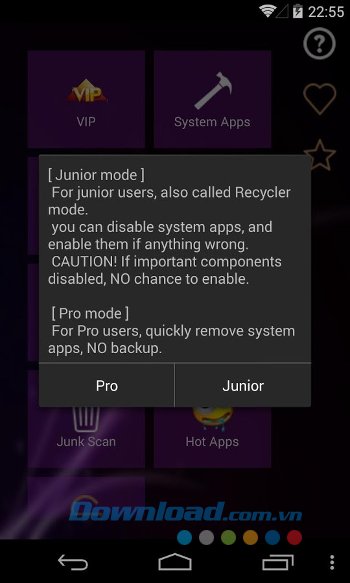 Root App Deleter gồm 2 chế độ khác nhau Root App Deleter gồm 2 chế độ khác nhau