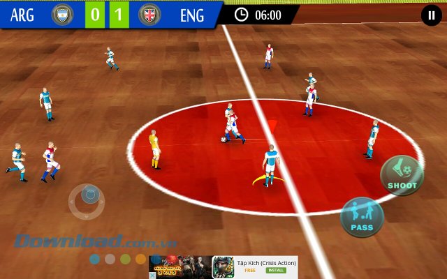 Giao diện màn chơi game Futsal Football 2015