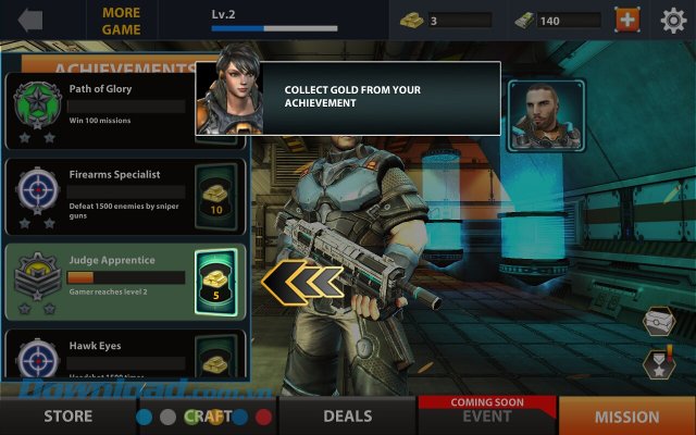 Hệ thống thành tựu trong game Rescue: Strike Back