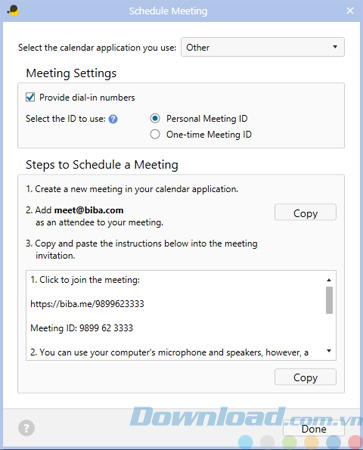 Lên kế hoạch cho cuộc họp