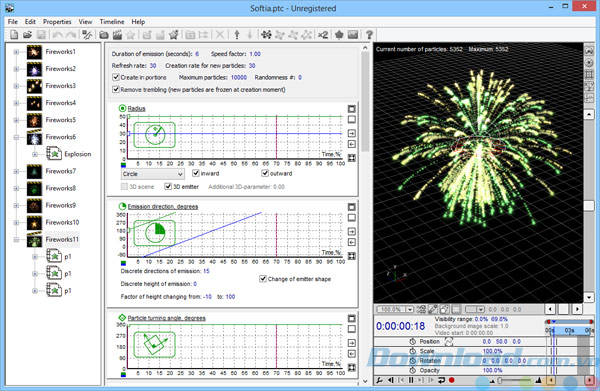 Giao diện của Magic Particles 3D