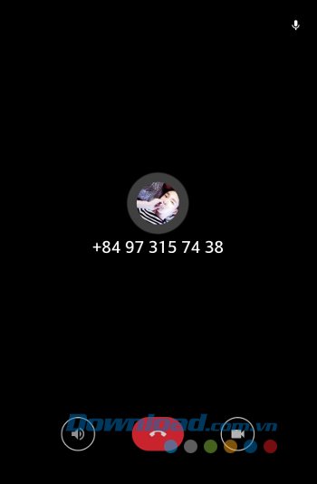 Giao diện khi gọi điện của Mail.Ru Agent