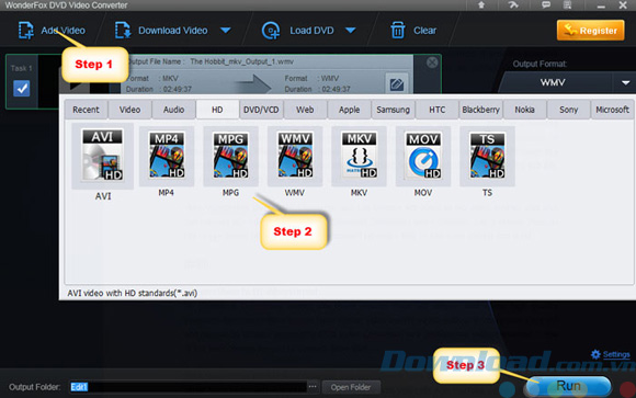 Giao diện của WonderFox DVD Video Converter