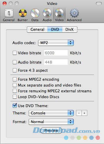Ghi video vào đĩa CD/DVD