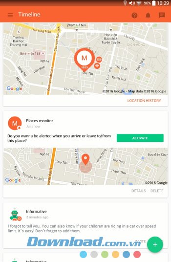 Giao diện chính của ứng dụng Family Locator & Kids Tracker