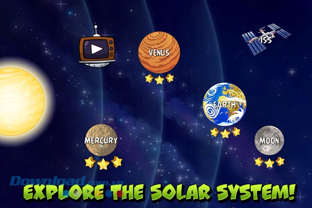Khám phá Hệ Mặt trời trong game Angry Birds Space