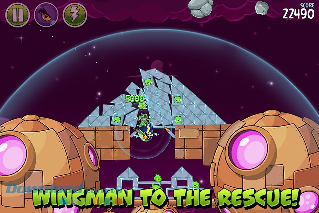 Giao diện màn chơi game Angry Birds Space
