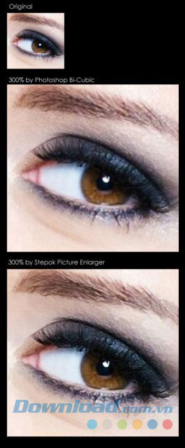 Phóng to ảnh cho chất lượng cao 