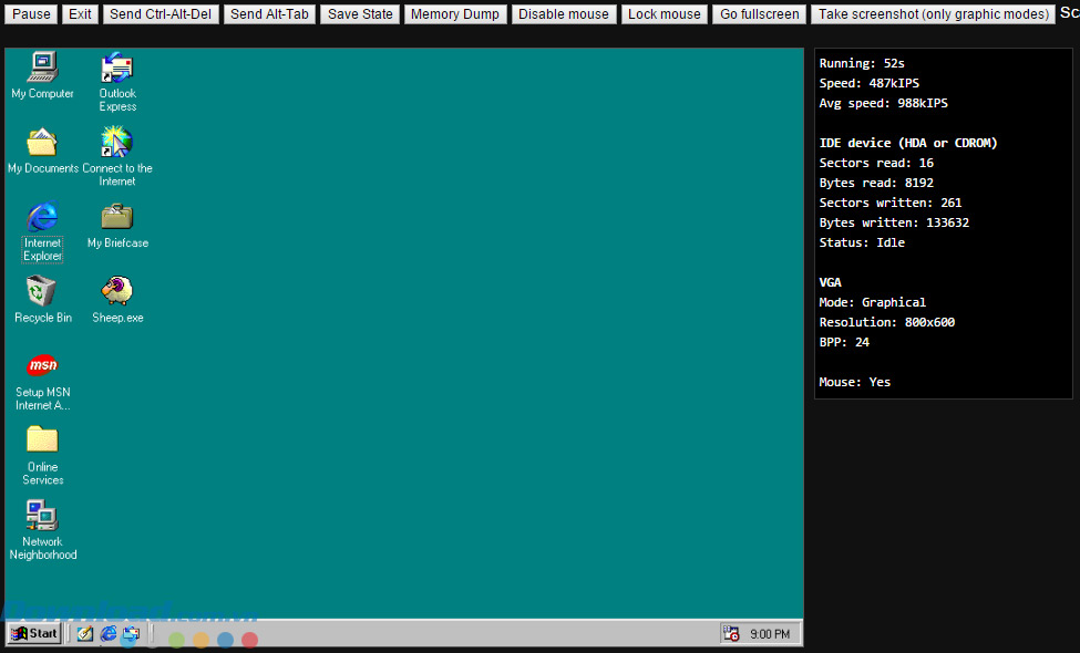 Giao diện Windows 98