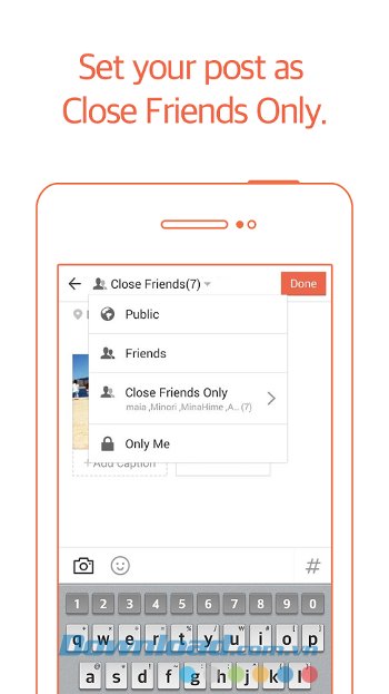 Chia sẻ trạng thái với những người mong muốn trên KakaoStory