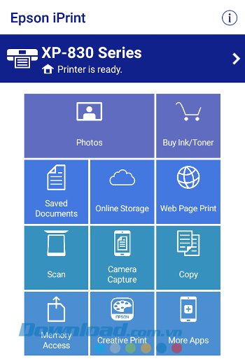 Giao diện Epson iPrint