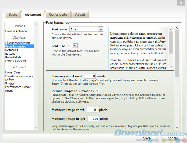 Tùy chọn của Interclue cho Firefox