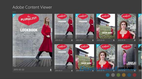Giao diện ứng dụng Adobe Content Viewer