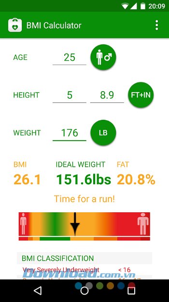 Đo cân nặng với BMI Calculator