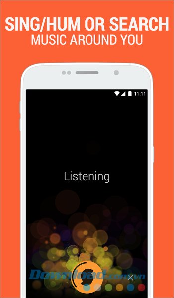 Giao diện nhận diện nhạc của SoundHound