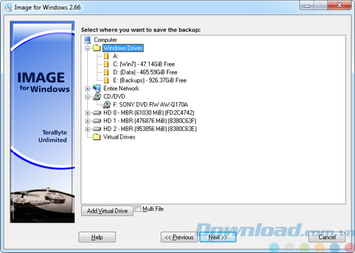 Chọn thư mục lưu file sao lưu