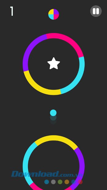 Giao diện màn chơi game Color Switch