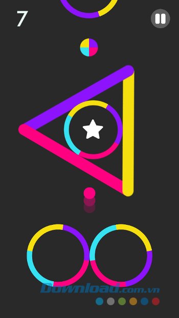 Độ khó của Color Switch tăng dần theo level
